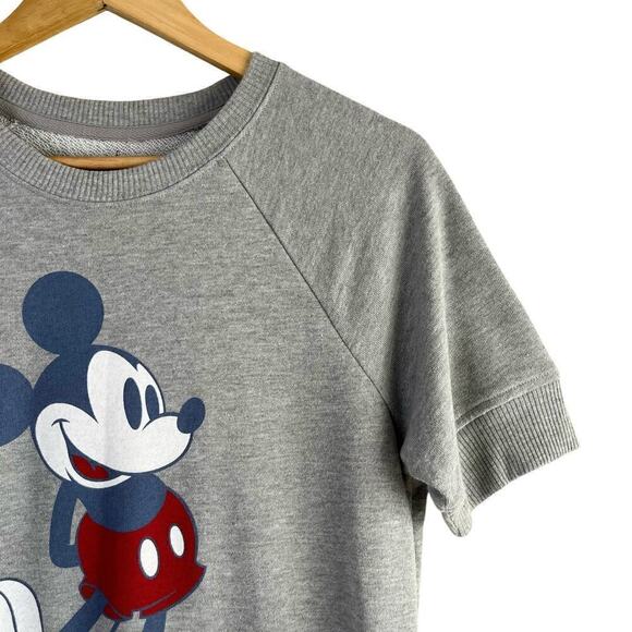 Disney Parks Mickey Mouse Short Sleeve Crewneck Sweatshirt in Gray, Size XL - Picture 4 of 9